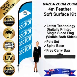 MAZDA ZOOM ZOOM Blue 4m Feather Flag/Banner Kit with Spike *Waterproof *Swooper - Picture 1 of 9