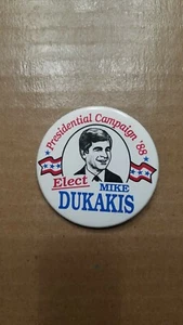Michael Mike Dukakis 1988 Presidential Campaign Pin Button - Bild 1 von 3