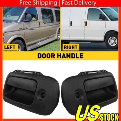 Juego de manijas de puerta delantera exterior derecha derecha para camioneta Chevy Express GMC Savana 1996-2009 Foto 1 de 4