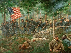 Mark Maritato Signed Civil War Art Print 20th Maine Gettysburg 22x17 - Picture 1 of 1