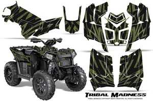 POLARIS SCRAMBLER 850 1000 13-20 CREATORX GRAPHICS KIT TRIBAL MADNESS GREEN ARMY - Picture 1 of 1