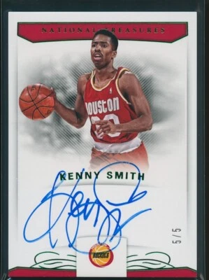 Kenny Smith 2017-18 Panini National Treasures Signatures Emerald Auto 5/5 - Image 1 of 2
