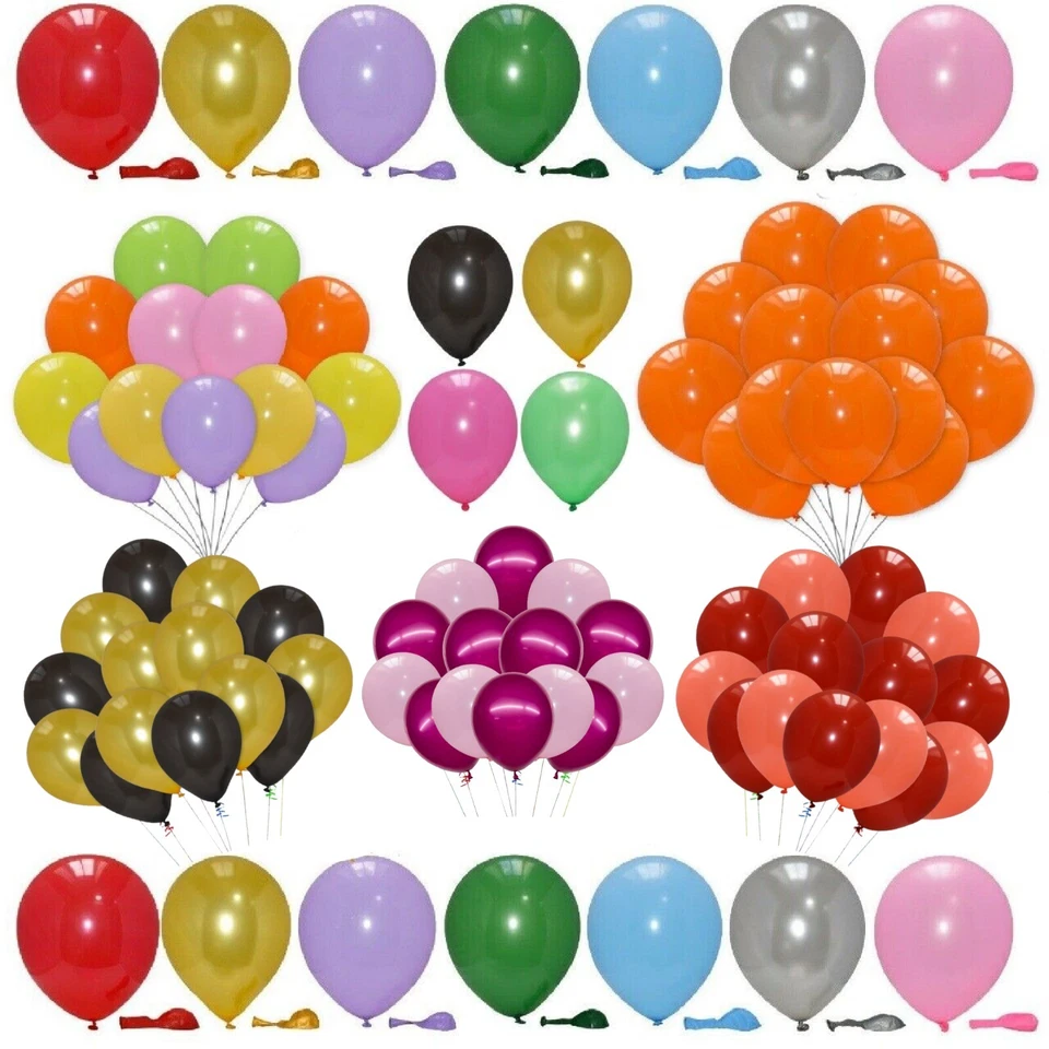 PLAIN BALLOONS 10" BALLOONS Helium Quality COLOUR Latex BIRTHDAY Party BALONS
