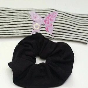 Women embroidery hair headband set ScrunchieTies Elastic Hair Accessories - Picture 1 of 7