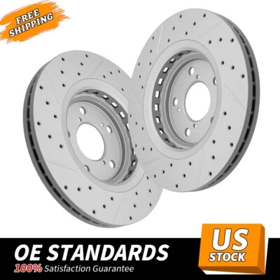 Front Drilled Brake Rotors for Honda Odyssey Pilot Ridgeline Passport Acura MDX - Image 1 of 4