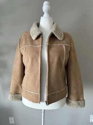 Chaqueta de piel de oveja de gamuza sintética Route 66 talla grande Foto 1 de 4