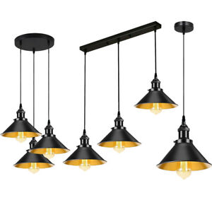 Retro Style Metal Lamp Shade Ceiling Hanging Pendant Light UK Vintage Industrial