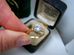 WUNDERSCHÖNER 14 KT GOLD VERLOBUNGSRING GRÖSSE J 5 KEIN 18 KT ODER 9 KT KEIN DIAMANT - Bild 1 von 13