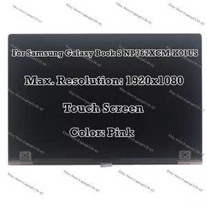 Pink Samsung Galaxy Book S NP767XCM 13.3" FHD LCD Touch Screen Assembly Complete - Foto 1 di 8
