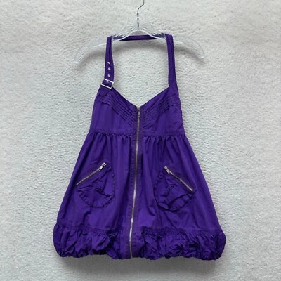 Mini Vestido Y2K Vintage Medio Púrpura Halter Burbuja Retro Emo Punk Centro Comercial Gótico Foto 1 de 4