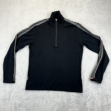 Icebreaker Bodyfit 260 Mens Sweater Sz M 1/4 Zip Pullover Merino Wool Black