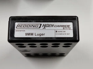 87172 REDDING NXGEN CARBIDE SIZING DIE - 9MM LUGER - NEW - FREE SHIPPING! - Picture 1 of 2