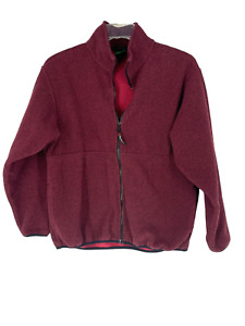 Cabelas Polartec fleece Jacket Medium Red Full Zip Mock Neck Polyester Hike