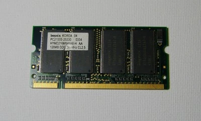 Hynix 128 DDR 266mhz cl2.5 PC2100S-25330 SoDimm - Image 1 of 2