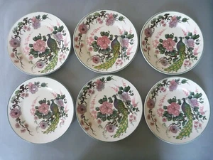 Myott Meakin Exotic Garden - 6 Dessert Plates - Salad, Starter, Lunch - Peacock - Picture 1 of 8