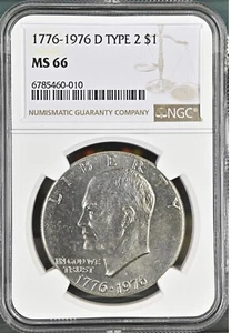 1776-1976-D $1 Type2 Eisenhower  Dollar NGC MS66  6785460-010 - Picture 1 of 2