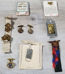 Gemelos insignia bulldog clip dinero gobernador 1876 estrella alpaca trenza águila - Imagen 1 de 20