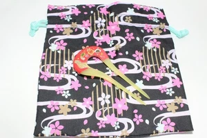 Forcina giapponese antico pettine KANZASHI disegno floreale per kimono - Foto 1 di 4