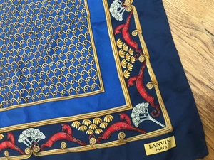 LANVIN PURE SILK GENTS POCKET SQUARE HANDKERCHIEF - Picture 1 of 5
