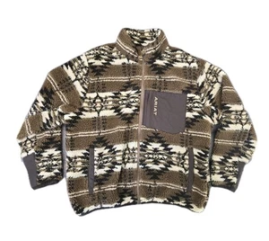 MAGLIONE Ariat uomo mammut orso polare marrone stampa azteca pile zip intera XXL - Foto 1 di 9
