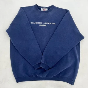 Vintage Guess Herren Pullover Sweatshirt Blau Langarm Rundhals Outdoor - Bild 1 von 10