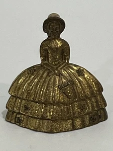Estatuilla campana dama victoriana vintage de latón macizo de 3" hecha en Inglaterra - Imagen 1 de 24