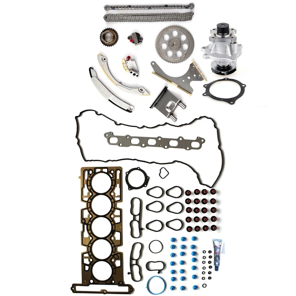 Juego de cadena de distribución de junta de culata con bomba de agua para Chevrolet Colorado 2004-2006 3,5 L Foto 1 de 4