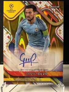 2024-25 Topps Finest UEFA Club Competitions David Silva Auto Gold Refractor /50 - Picture 1 of 4