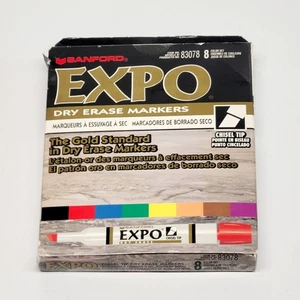 8 Vintage Sanford Expo trocken abwischbare Marker Keilspitze Mix Farbe New Old Stock '95 - Bild 1 von 4
