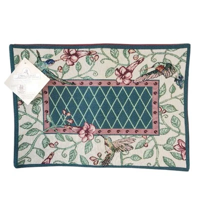 Vintage Dan Gilbert Hummingbird Nature Tapestry Table Placemats Set of 4 NWT - Image 1 of 4