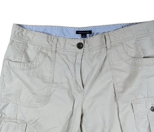 Tommy Hilfiger Trousers Womens Size 14 Beige Cargo 3/4 Pockets - Picture 1 of 4