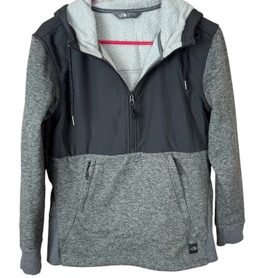 Chaqueta pulóver con capucha forrada de lana gris negra mediana M de The North Face para mujer Foto 1 de 4