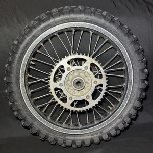 96-06 SUZUKI RM125 RM250 RM 125 250 Black 19" REAR BACK WHEEL RIM HUB TIRE SPOKE - Picture 1 of 13