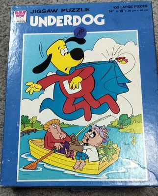 Underdog Cartoon Puzzle Whitman  1976 Leonardo TV Fishing - Image 1 of 4