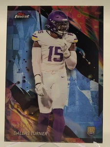 2024 Finest Dallas Turner Sky Blue Uncommon Rookie Card /250 Vikings NFL 156 - Bild 1 von 2
