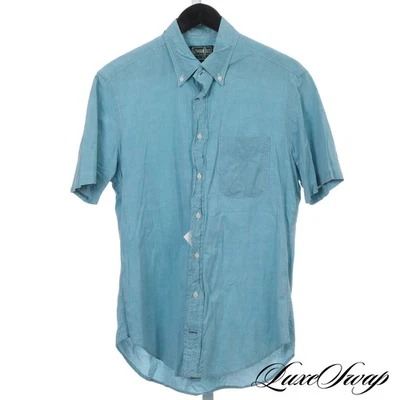 Gitman Bros Vintage Made in USA Caribbean Aqua Blue Lightweight Camp Shirt M #22 - Image 1 of 4