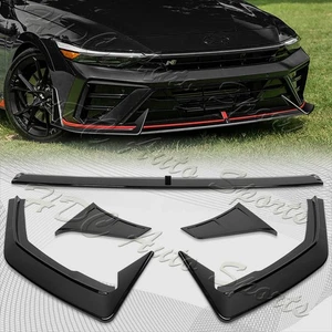 For 2024-2025 Hyundai Elantra N-Line Painted Black Front Bumper Lip Spoiler - Picture 1 of 6