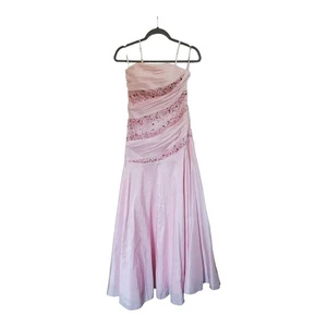 Tony Bowls Paris Pink Beaded Formal Evening Gown, Size 4 - Picture 1 of 10