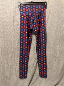 Terez New York Kids Girl's Pink Purple Flower Print Leggings Pants Size Small - Picture 1 of 4