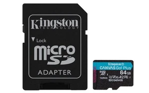 740617347890 Kingston Technology 64GB microSDXC Canvas Go Plus Gen4 200 MB/s A2 - Zdjęcie 1 z 7
