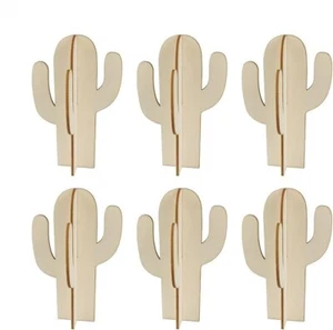 12pcs Cacti Wood DIY Crafts Cutouts Wooden - Picture 1 of 6