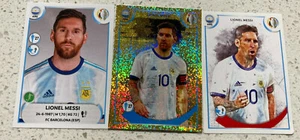2021 Panini Copa America Lionel Messi 3 stickers Lot Argentina - Picture 1 of 2