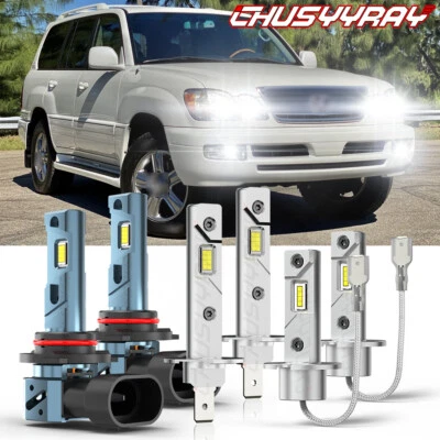 For Lexus LX470 1998-2007 6pcs LED Headlight High/Low Beam + Fog Light Bulbs Kit - Image 1 of 4