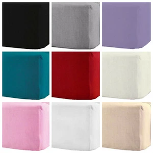 100% Brushed Cotton Flannelette 40CM/16" Extra Deep Fitted Sheets in 10Colours - Picture 1 of 8