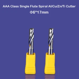 2pcs aluminium cutting one flute CNC milling cutter router bits 6mm 17mm - Picture 1 of 3