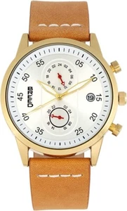 Breed Andreas Mesh-Bracelet Watch w/Date - Camel/Gold/Silver/Black SKU: BRD8706 - Picture 1 of 4