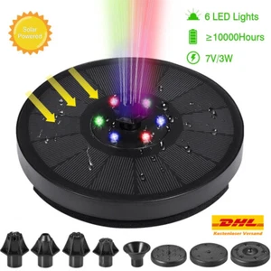 LED Solar Pumpe mit Akku Teich Brunnen Springbrunnen Fontäne Garten Wasserspiel - Bild 1 von 10