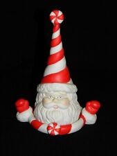Retired Partylite Peppermint Santa Ceramic Candle Holder,Votive,SWEETS N TREATS