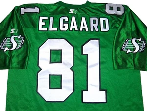 VINTAGE 90's RAY ELGAARD SASKATCHEWAN ROUGHRIDERS CFL STARTER JERSEY SEWN RARE! - Picture 1 of 3