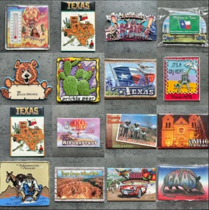 Vintage 80s 90s Old Fridge Magnets States Travel Destination Souvenir Collection - Picture 1 of 72